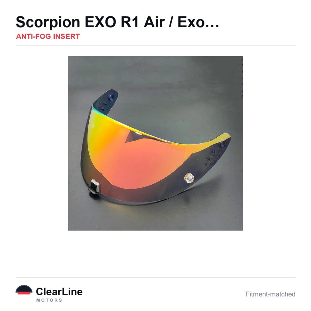 Scorpion Exo 1400 Carbon / Exo 520 / EXO R1 Air Anti-Fog Insert — Stops Visor Fogging