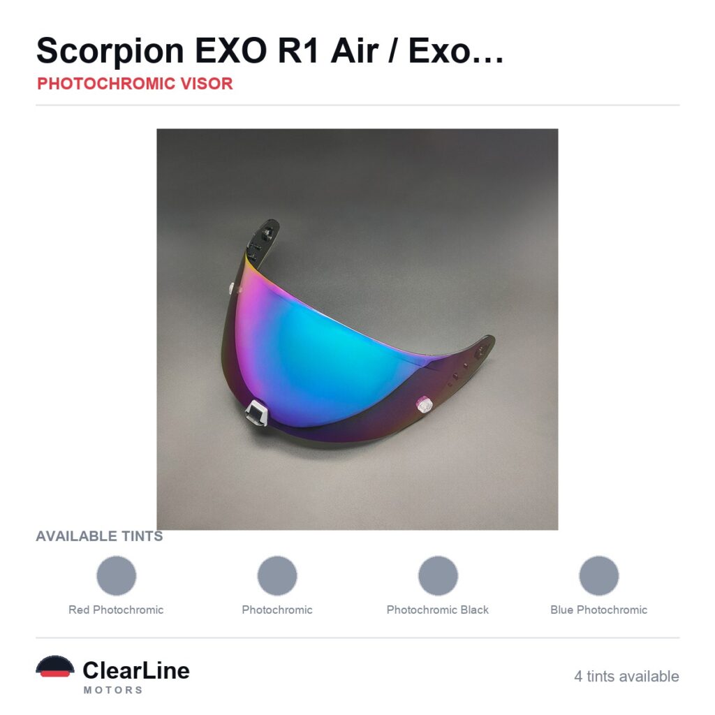 Scorpion Exo 1400 Carbon / Exo 520 / EXO R1 Air Photochromic Visor — Auto-Tint Day & Night