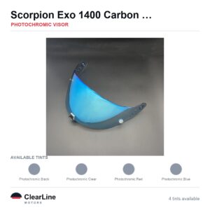 Scorpion Exo 1400 Carbon / Exo 520 / R1 Air Photochromic Visor — Auto-Tint Day & Night