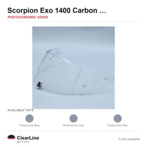 Scorpion Exo 1400 Carbon / Exo 520 / R1 Photochromic Visor — Auto-Tint Day & Night