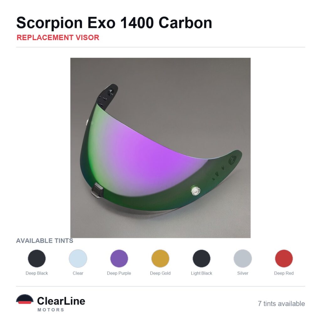 Scorpion Exo 1400 Carbon Replacement Visor — Smoke, Clear, Gold Tints