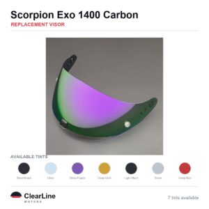 Scorpion Exo 1400 Carbon Replacement Visor — Smoke, Clear, Gold Tints