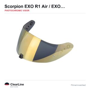 Scorpion EXO R1 Air / EXO-1400 / EXO-R520 Photochromic Visor — Auto-Tint Day & Night