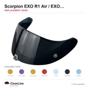 Scorpion EXO R1 Air / EXO-R1 EVO / ST1400 / T520 Replacement Visor — Smoke, Clear, Gold Tints