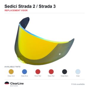 Sedici Strada 2 / Strada 3 Replacement Visor — Smoke, Clear, Gold Tints