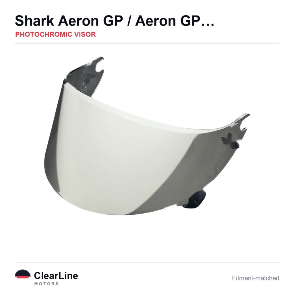 Shark Aeron GP FIM / Aeron GP / Race-R Pro Carbon & more Photochromic Visor — Auto-Tint Day & Night