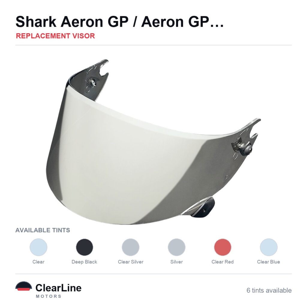 Shark Aeron GP FIM / Aeron GP / Race-R Pro Carbon & more Replacement Visor — Smoke, Clear, Silver Tints