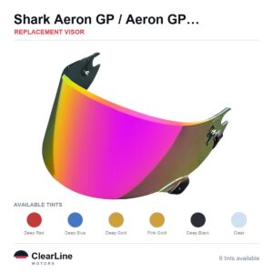 Shark Aeron GP FIM / Aeron GP / Race-R Pro Carbon & more Replacement Visor — Smoke, Clear, Gold Tints