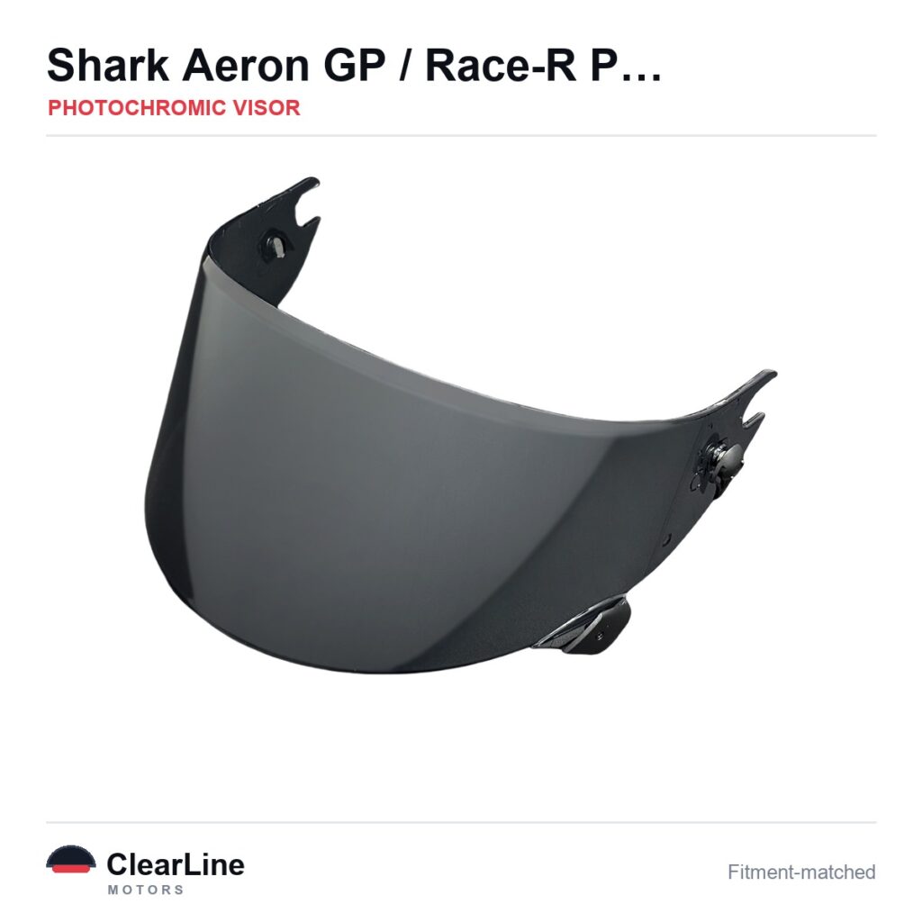 Shark Aeron GP / Race-R Pro Carbon / Race-R Pro GP / Speed-R Carbon Photochromic Visor — Auto-Tint Day & Night