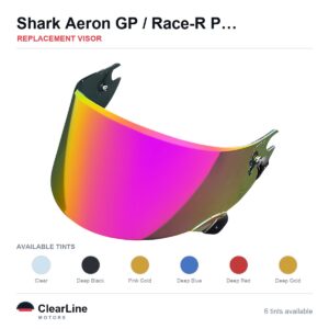 Shark Aeron GP / Race-R Pro GP / Race-R Pro / Speed-R Replacement Visor — Smoke, Clear, Gold Tints