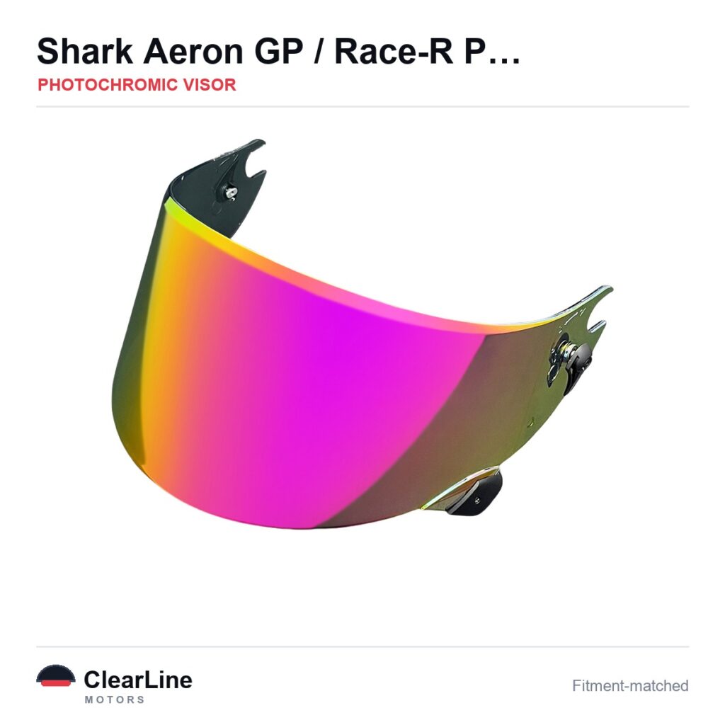 Shark Aeron GP / Race-R Pro / Speed-R Photochromic Visor — Auto-Tint Day & Night