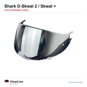 Shark D-Skwal 2 / Skwal 2 / Skwal / Spartan Carbon & more Photochromic Visor — Auto-Tint Day & Night