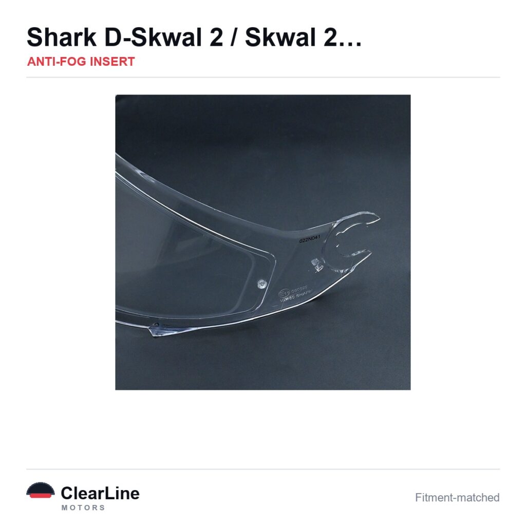 Shark D-Skwal 2 / Skwal 2 / Spartan Carbon / Spartan Anti-Fog Insert — Stops Visor Fogging