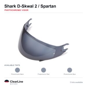 Shark D-Skwal 2 / Spartan Photochromic Visor — Auto-Tint Day & Night