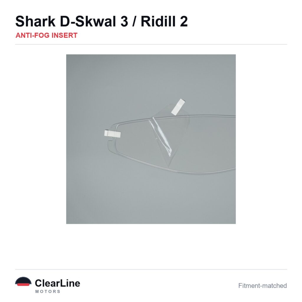 Shark D-Skwal 3 / Ridill 2 Anti-Fog Insert — Stops Visor Fogging