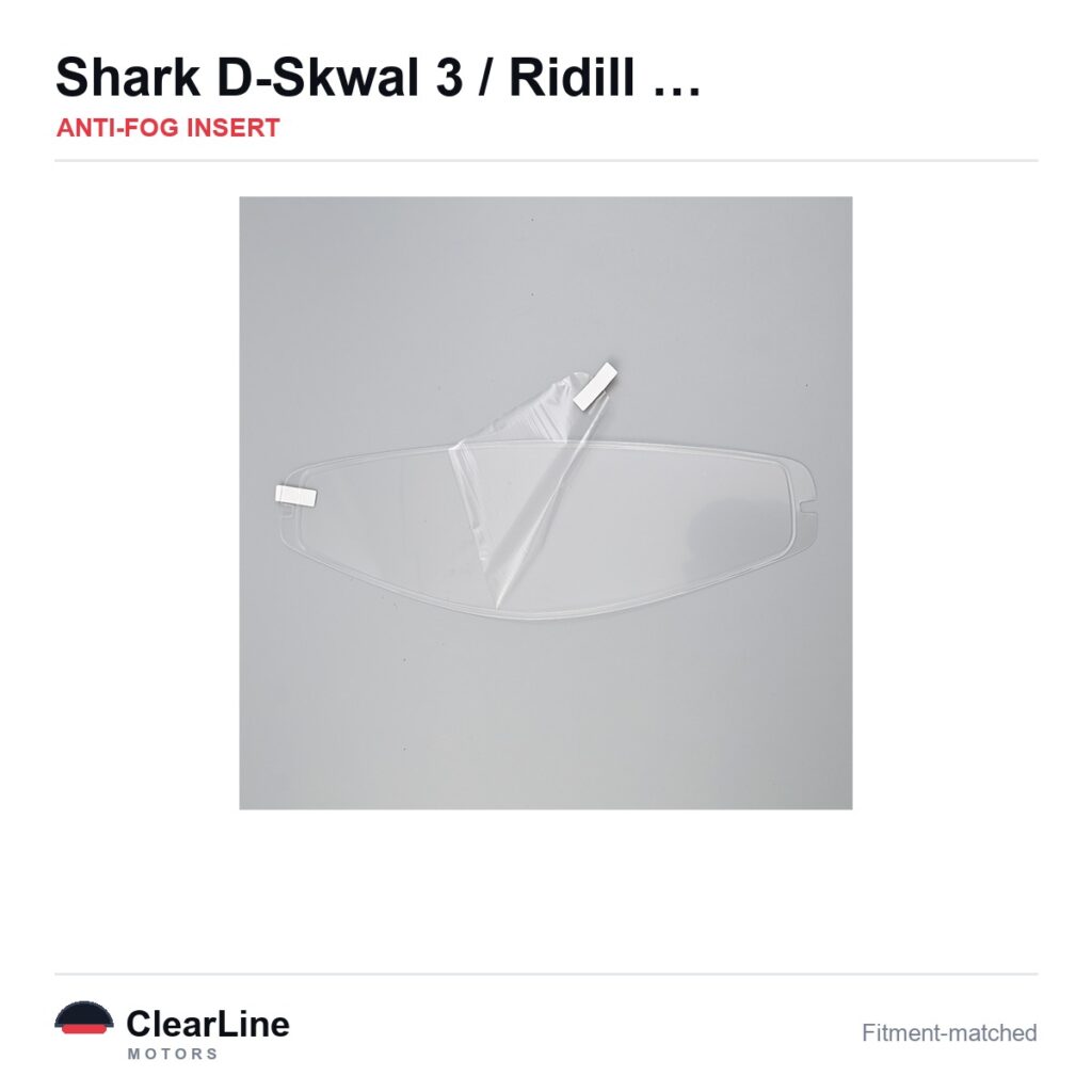Shark D-Skwal 3 / Ridill 2 / VZ 400 Anti-Fog Insert — Stops Visor Fogging