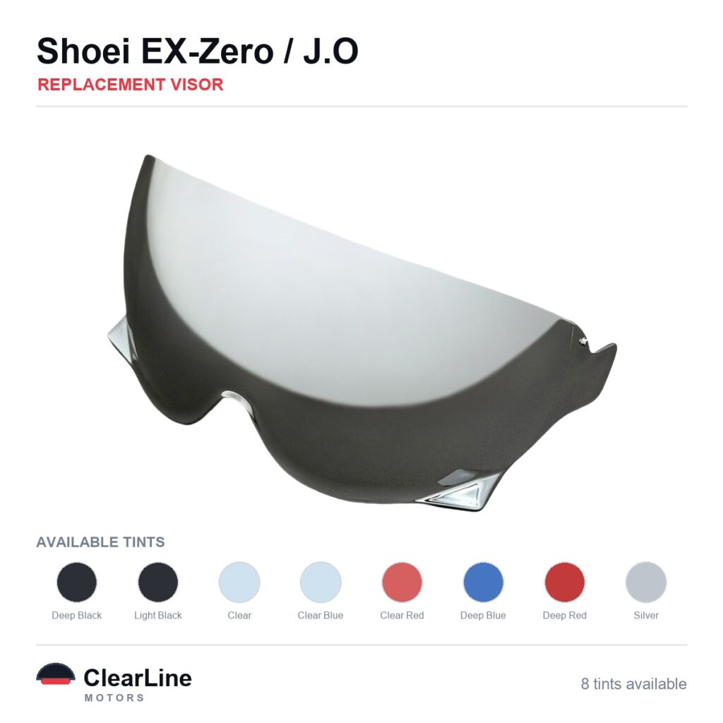 Shoei EX-Zero / J.O Replacement Visor — Smoke, Clear, Silver Tints