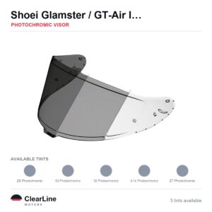 Shoei Glamster / GT-Air II / GT-Air / Neotec & more Photochromic Visor — Auto-Tint Day & Night