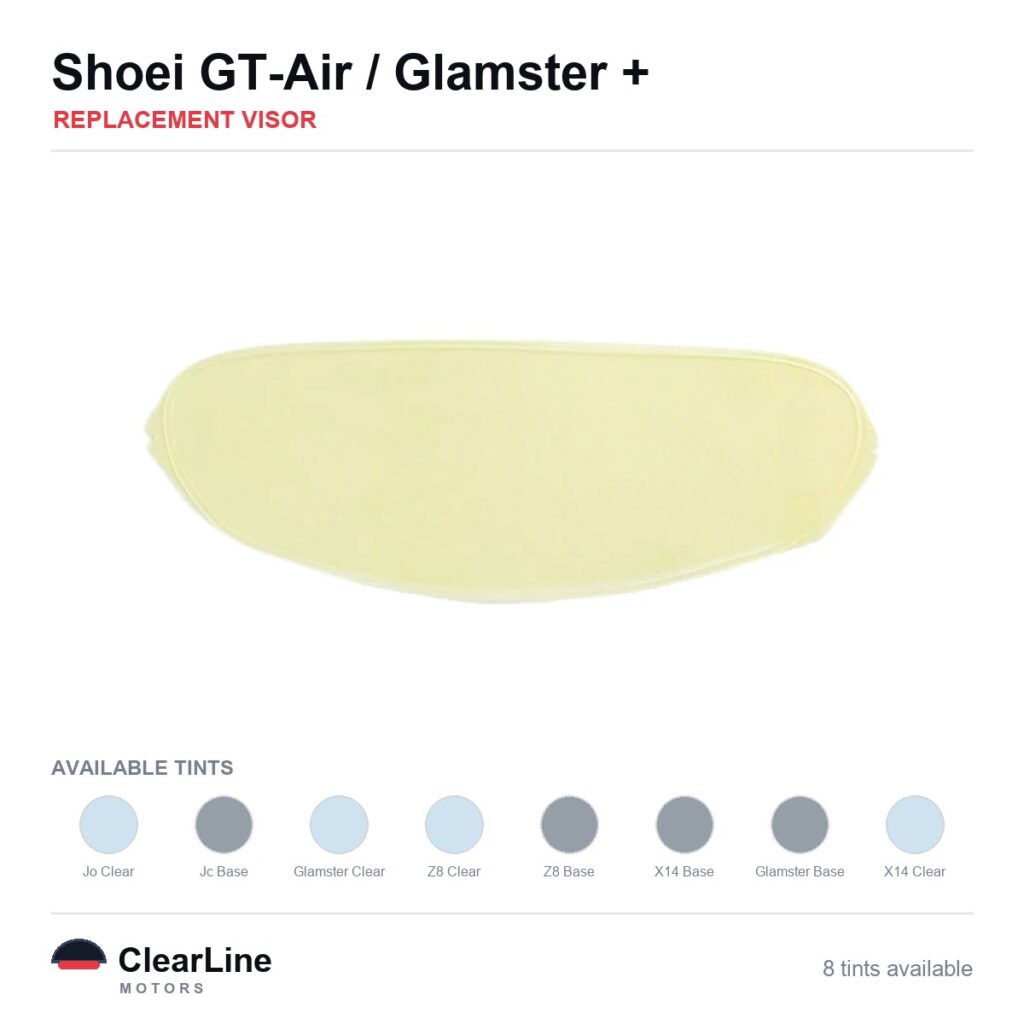 Shoei Glamster / GT-Air / J-Cruise / J.O & more Replacement Visor — Multiple Tints