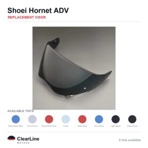 Shoei Hornet ADV Replacement Visor — Iridium, Smoke, Clear Tints