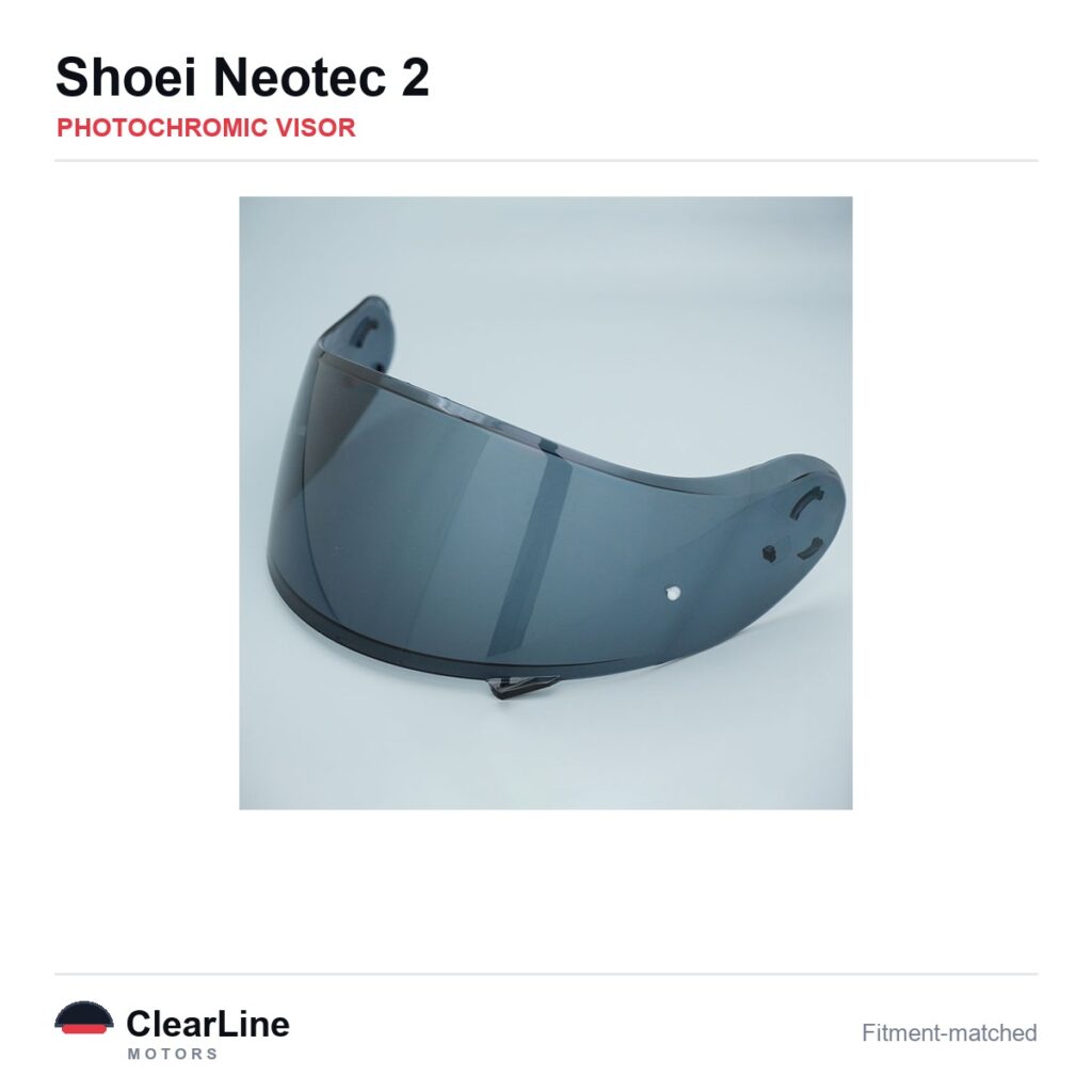 Shoei Neotec 2 Photochromic Visor — Auto-Tint Day & Night