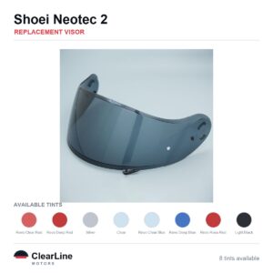 Shoei Neotec 2 Replacement Visor — Iridium, Smoke, Clear Tints