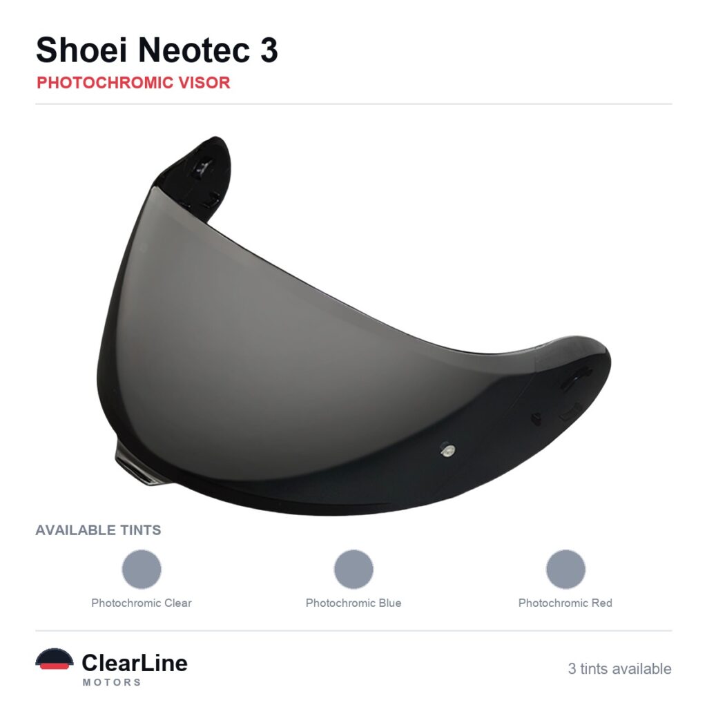 Shoei Neotec 3 Photochromic Visor — Auto-Tint Day & Night