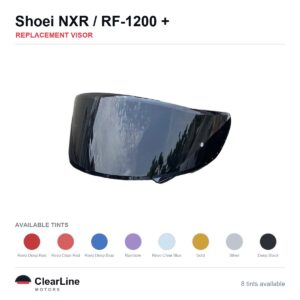 Shoei NXR / RF-1200 / RF-SR / X-Fourteen & more Replacement Visor — Iridium, Smoke, Clear Tints