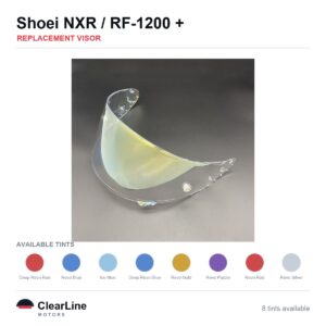 Shoei NXR / RF-1200 / X-14 / X-Spirit & more Replacement Visor — Iridium, Smoke, Clear Tints