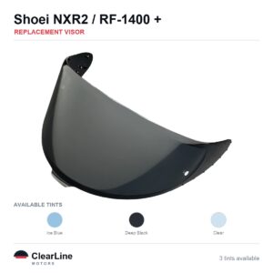 Shoei NXR2 / RF-1400 / X-15 / X-SPR Pro & more Replacement Visor — Smoke, Clear, Blue Tints