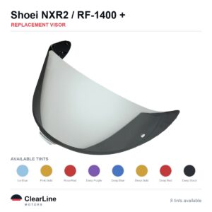 Shoei NXR2 / RF-1400 / X-Fifteen / X-SPR Pro & more Replacement Visor — Smoke, Clear, Gold Tints