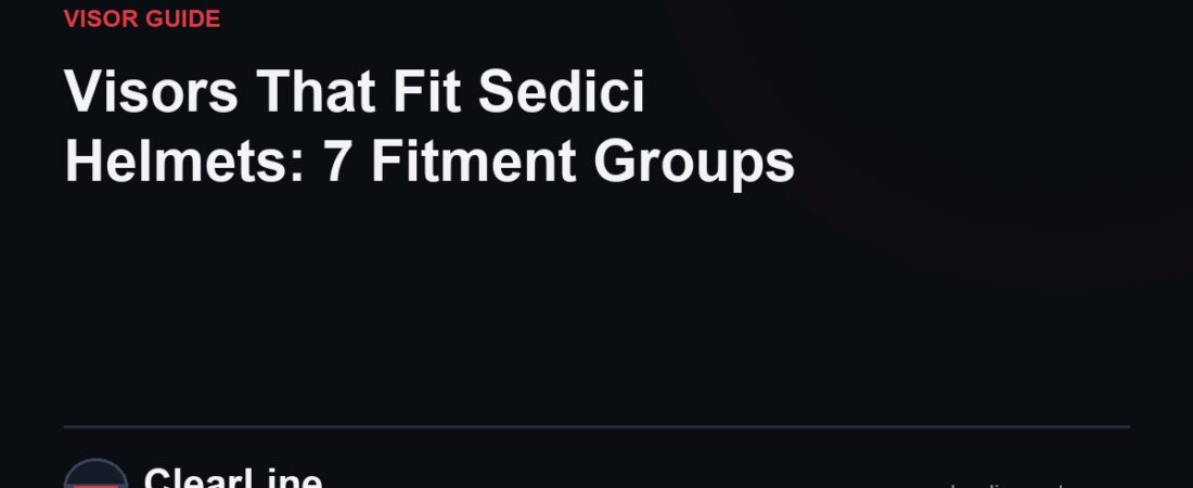 Visors That Fit Sedici Helmets: 7 Fitment Groups