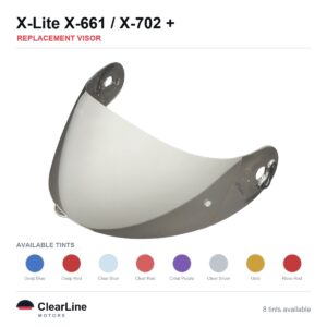 X-Lite X-661 / X-702 / X-802RR / X-803 RS & more Replacement Visor — Iridium, Smoke, Clear Tints