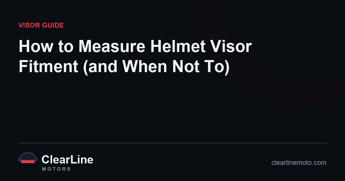How to Measure Helmet Visor Fitment (and When Not To)
